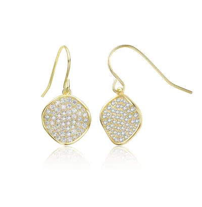 Rachel Glauber 14k Gold Plated With Clear Cubic Zirconia Hook Earrings