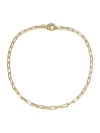 Rachel Glauber 14k Gold Plated With Clear Cubic Zirconia Pave Clasp Paperclip Link Necklace In Gold