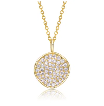 Rachel Glauber 14k Gold Plated With Clear Cubic Zirconia Pendant Necklace