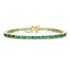 Rachel Glauber 14k Gold Plated With Colored 3mm Cubic Zirconia Tennis Bracelet In Green
