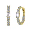 Rachel Glauber 14k Gold Plated With Colored Cubic Zirconia Inside-out Hoop Earrings In Gold