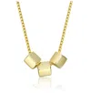 Rachel Glauber 14k Gold Plated With Cube-shaped Beaded Necklace In Gold