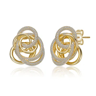 Rachel Glauber 14k Gold Plated With Cubic Zirconia Multiple Eternity Circle Love Knot Stud Earrings