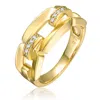 Rachel Glauber 14k Gold Plated With Cubic Zirconia Pave Chain Link Ring In Gold