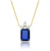 Rachel Glauber 14k Gold Plated With Sapphire Blue Cubic Zirconia Celestial Cascade Necklace
