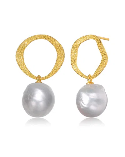 Rachel Glauber 14k Over Silver 12-12mm Pearl Earrings