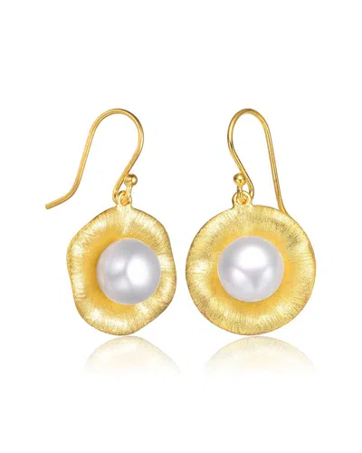 Rachel Glauber 14k Over Silver 8.8-8.8mm Pearl Earrings
