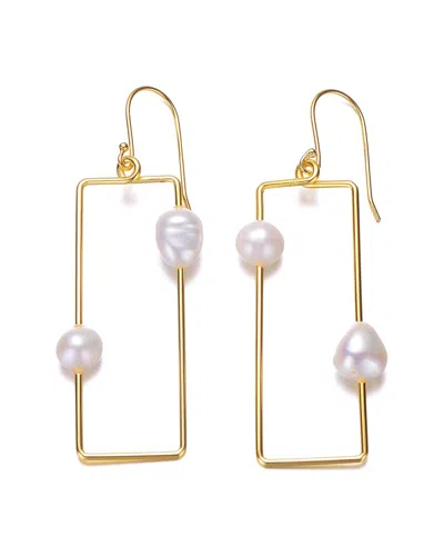 Rachel Glauber 14k Over Silver 9-10mm Pearl Earrings