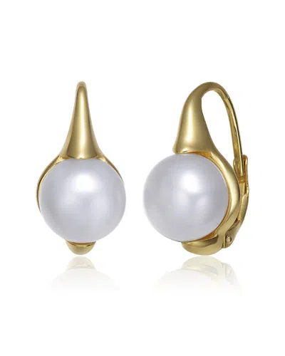 Rachel Glauber 14k Over Silver 9.8-9.8mm Pearl Earrings