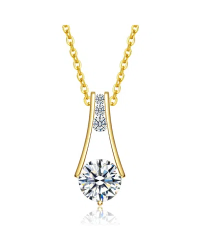Rachel Glauber 14k Over Silver Cz Necklace