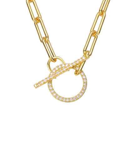 RACHEL GLAUBER RACHEL GLAUBER 14K OVER SILVER CZ NECKLACE