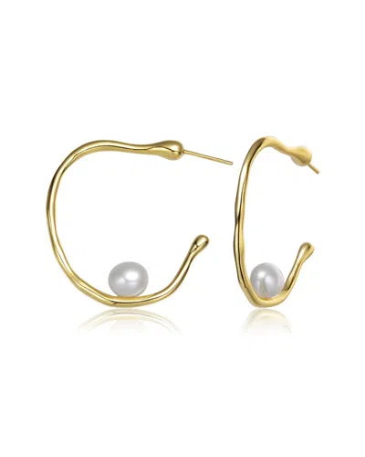 Rachel Glauber 14k Over Silver Pearl Earrings