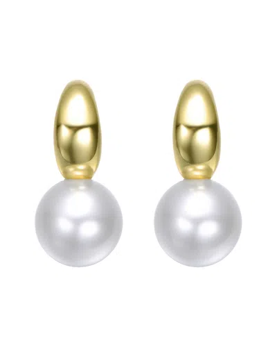 RACHEL GLAUBER RACHEL GLAUBER 14K PEARL DANGLE EARRINGS