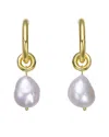 Rachel Glauber 14k Pearl Dangle Earrings