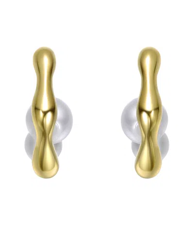 RACHEL GLAUBER RACHEL GLAUBER 14K PEARL DANGLE EARRINGS
