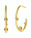 Rachel Glauber 14k Plated Beaded Open Hoops