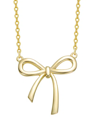 Rachel Glauber 14k Plated Bow Necklace In Gold