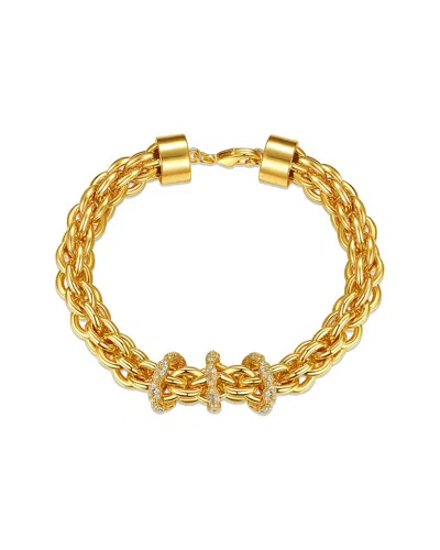 Rachel Glauber 14k Plated Braided Bracelet