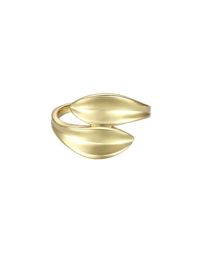 Rachel Glauber 14k Plated Bypass Petal Wave Ring