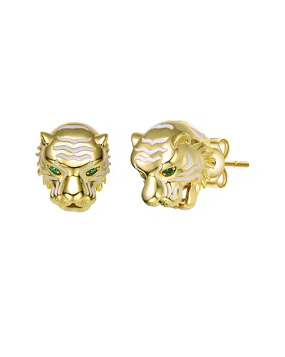 Rachel Glauber 14k Plated Cz Animal Earrings