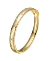 Rachel Glauber 14k Gold Plated Starry Galaxy Clear Cubic Zirconia Bangle Bracelet