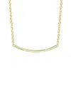 Rachel Glauber 14k Plated Cz Bar Necklace