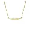 Rachel Glauber 14k Plated Cz Bar Necklace