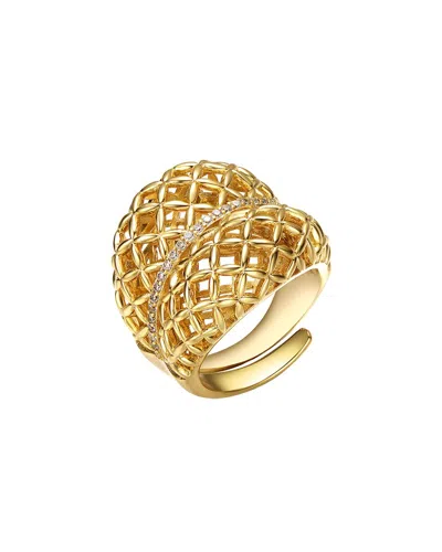 Rachel Glauber 14k Plated Cz Big Ring