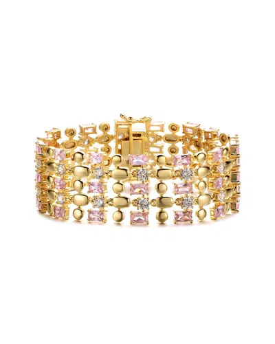Rachel Glauber 14k Plated Cz Bracelet In Multi