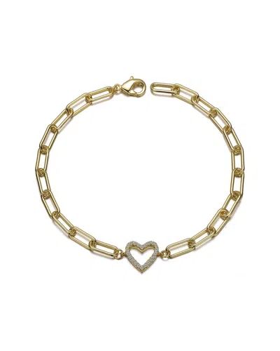 RACHEL GLAUBER RACHEL GLAUBER 14K PLATED CZ CHAIN BRACELET