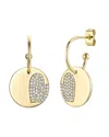 Rachel Glauber 14k Plated Cz Charm Dangle C Hoops