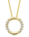Rachel Glauber 14k Plated Cz Circle Pendant
