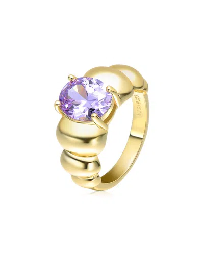 RACHEL GLAUBER RACHEL GLAUBER 14K PLATED CZ COCKTAIL RING