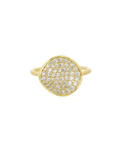 Rachel Glauber 14k Gold Plated With Clear Cubic Zirconia Cocktail Ring