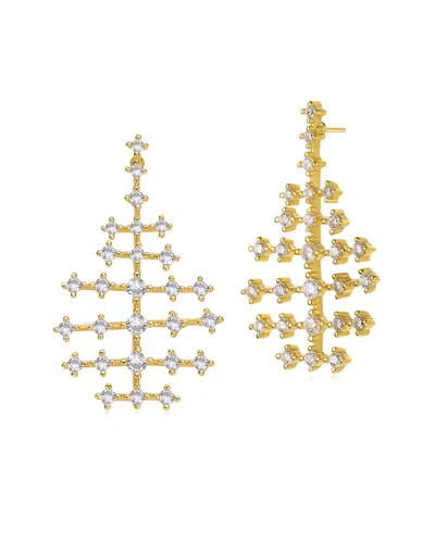 Rachel Glauber 14k Plated Cz Dangle Earrings