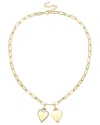 Rachel Glauber 14k Plated Cz Double Heart Necklace