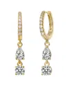 Rachel Glauber 14k Plated Cz Drop Earrings