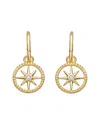 Rachel Glauber 14k Gold Plated With Clear Cubic Zirconia Guiding Star Compass Dangle Earrings