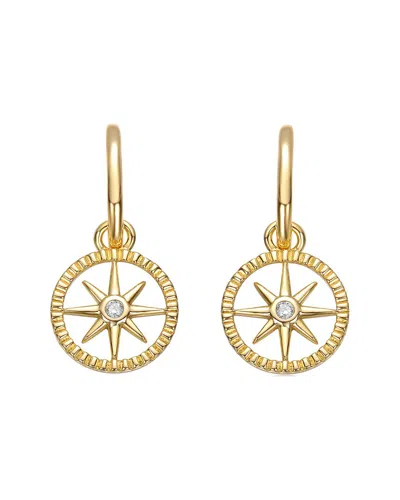 RACHEL GLAUBER RACHEL GLAUBER 14K PLATED CZ DROP EARRINGS