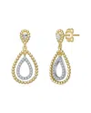Rachel Glauber 14k Plated Cz Drop Earrings In Gold