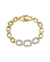 Rachel Glauber 14k Plated Cz Geometric Bracelet