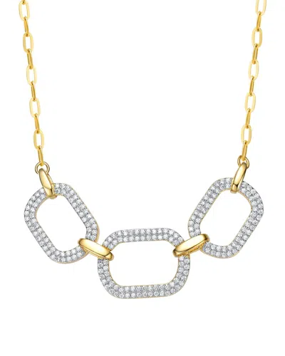 Rachel Glauber 14k Plated Cz Geometric Necklace