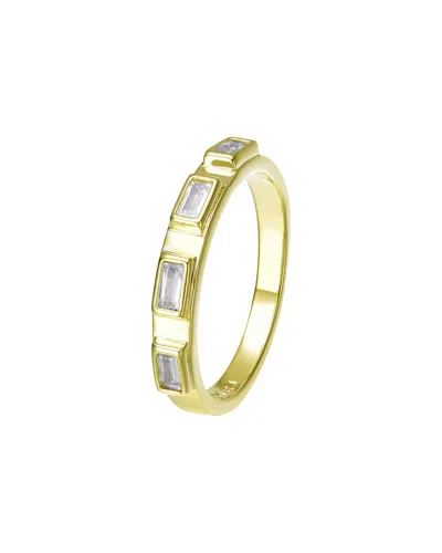 Rachel Glauber 14k Plated Cz Half-eternity Ring