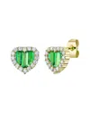 Rachel Glauber 14k Plated Cz Heart Halo Studs