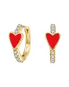 Rachel Glauber 14k Plated Cz Heart Hoops