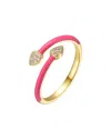 Rachel Glauber 14k Plated Cz Heart Ring