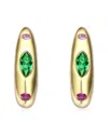 Rachel Glauber 14k Plated Cz Hoop Earrings In Gold
