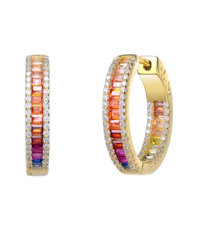 Rachel Glauber 14k Plated Cz Hoops