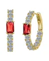 Rachel Glauber 14k Gold Plated With Colored Cubic Zirconia Inside-out Hoop Earrings