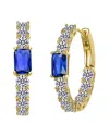 Rachel Glauber 14k Gold Plated With Colored Cubic Zirconia Inside-out Hoop Earrings